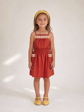 BOBO CHOSES Organic Cotton Woven Tomato Print Coord Skirt Set
